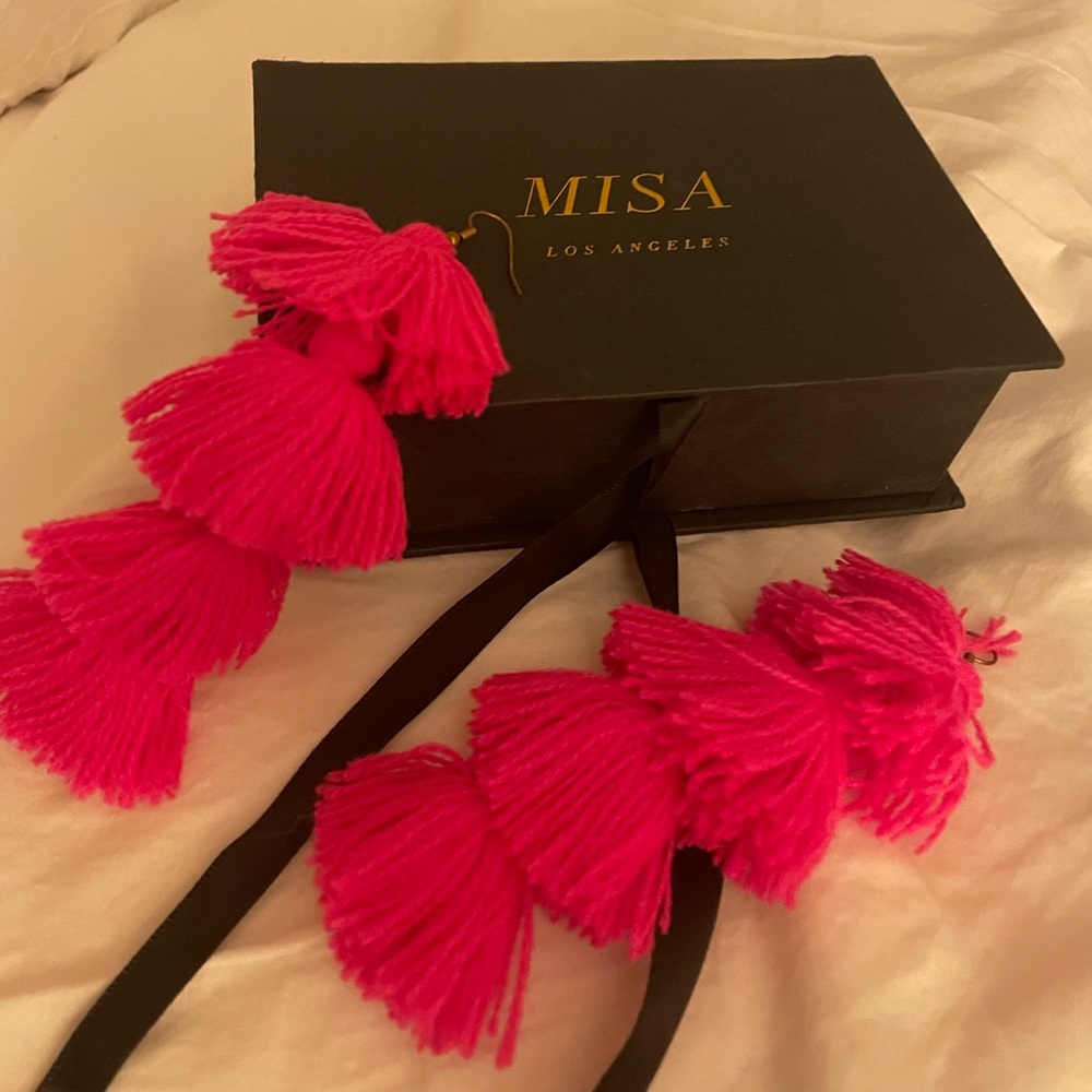 Misa Magenta Earrings! - Picture 2 of 2